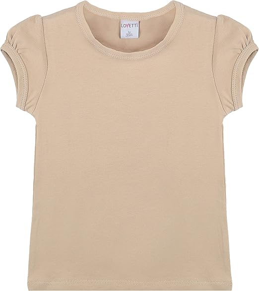Basic Short Puff Sleeve Round Neck T 