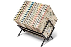 MODERN VINYL Record Storage Racks - Easy Assembly Vinyl Record Holder Stand 100 Lps | Sleek Matte Black LP Holder Stand | Multiuse Vinyl Storage Rack | Storage Rack for Books Magazines Files