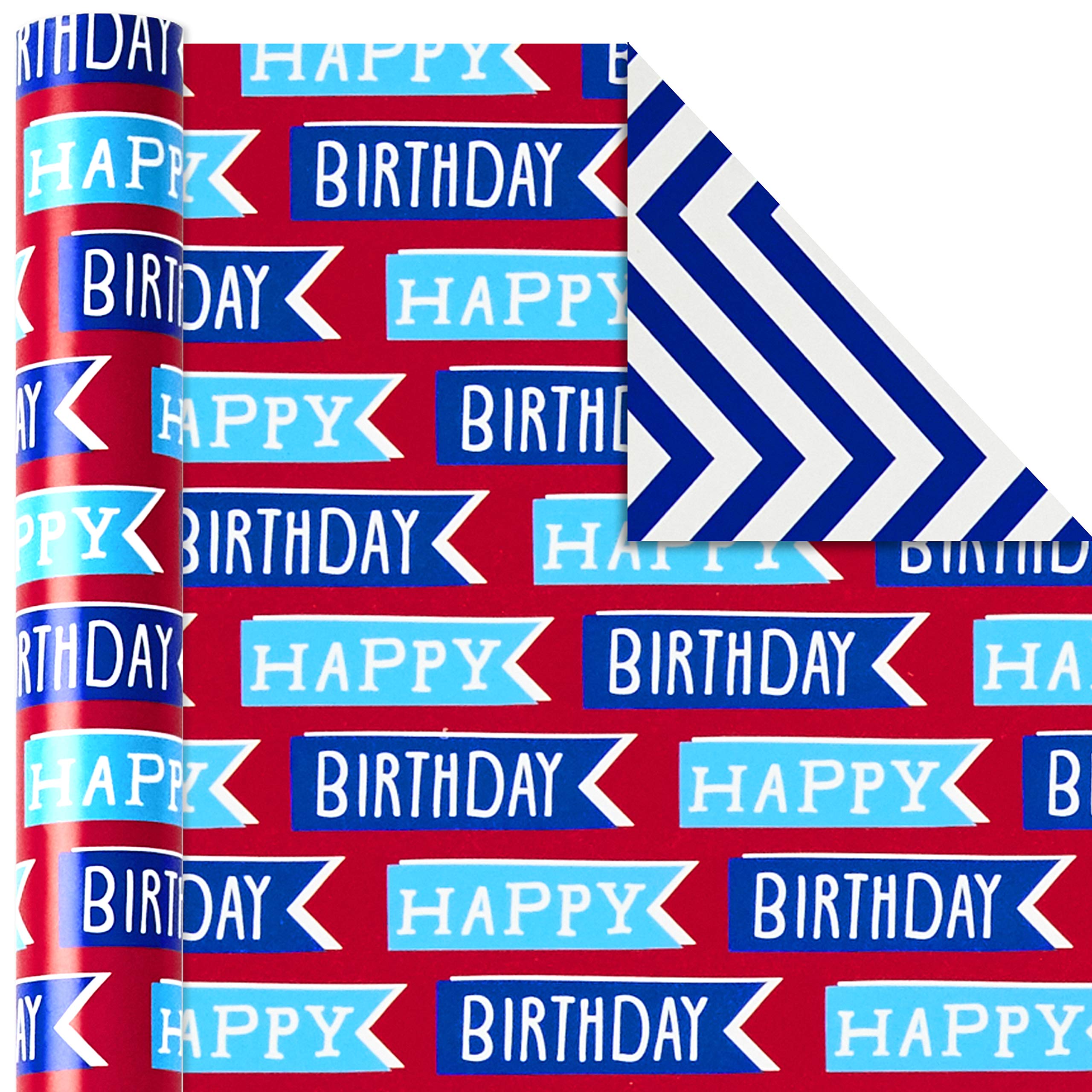 Hallmark Reversible Kids Birthday Wrapping Paper, Monsters and Unicorns (Pack of 3, 120 sq. ft. ttl.)