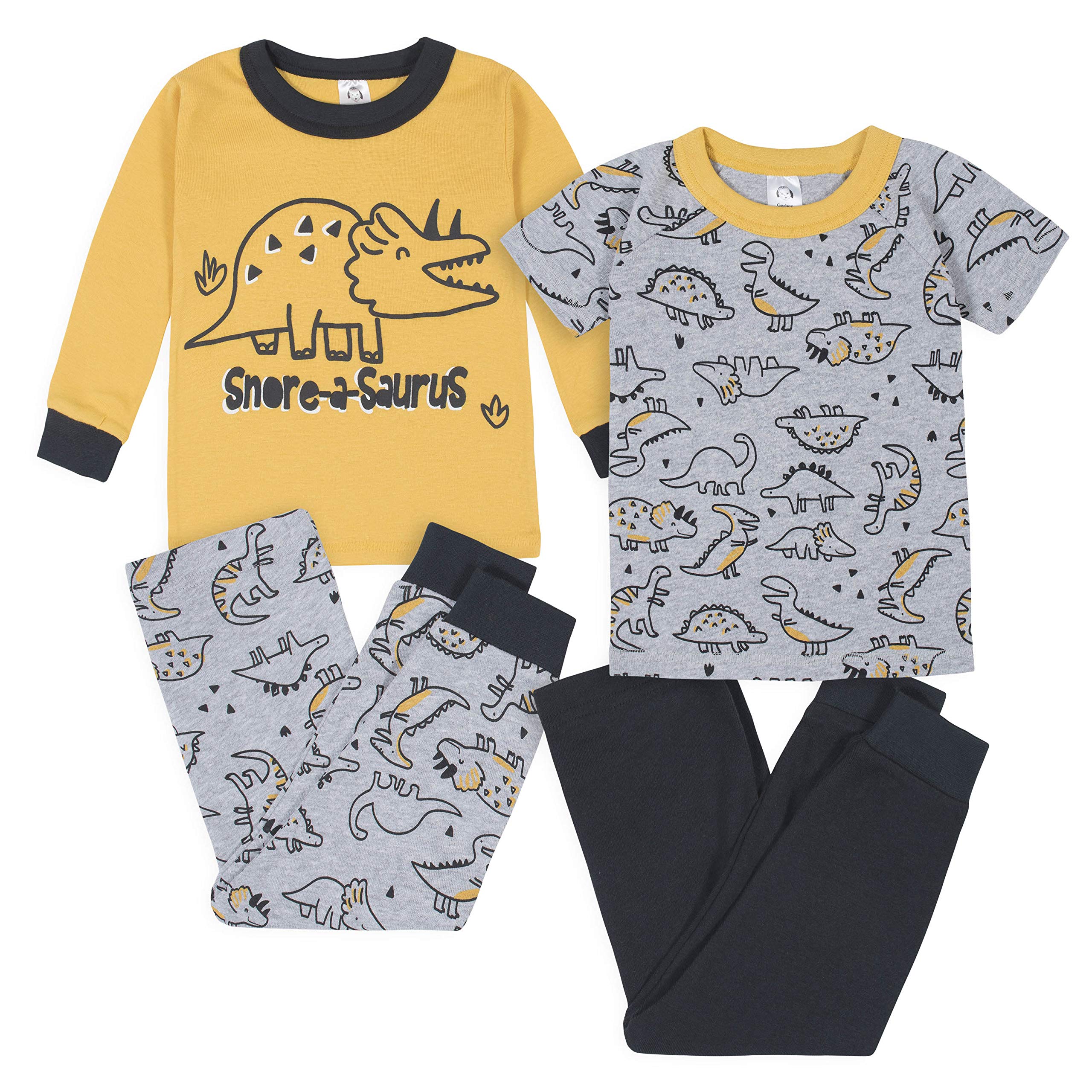 Photo 1 of GerberBaby BoysToddler Snug Fit 4-Piece Pajama SetDino Grey24 Months