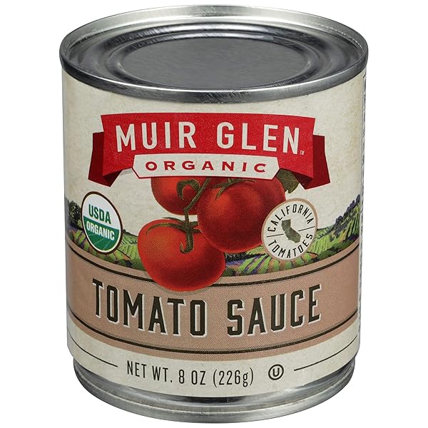MUIR GLEN VINE SWEETENED ORGANIC TOMATO SAUCE, 8 OZ
