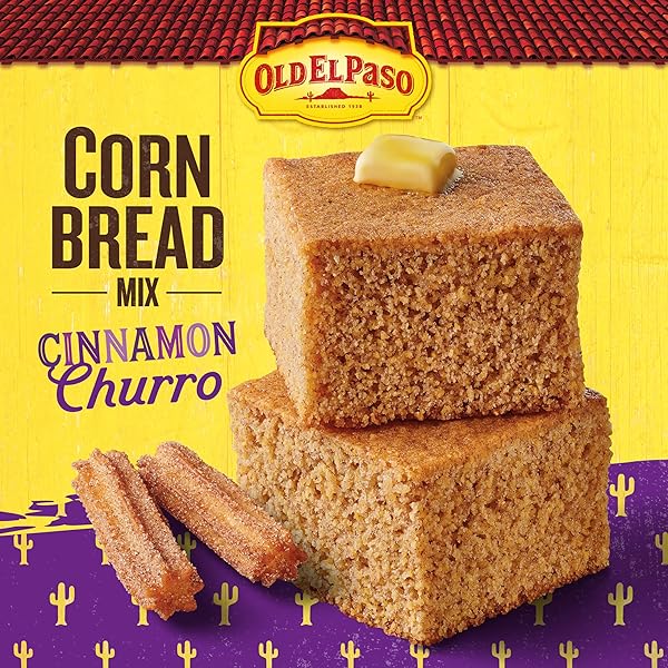 OLD EL PASO CORNBREAD MIX, CINNAMON CHURRO, BAKING MIX, 13.5 OZ