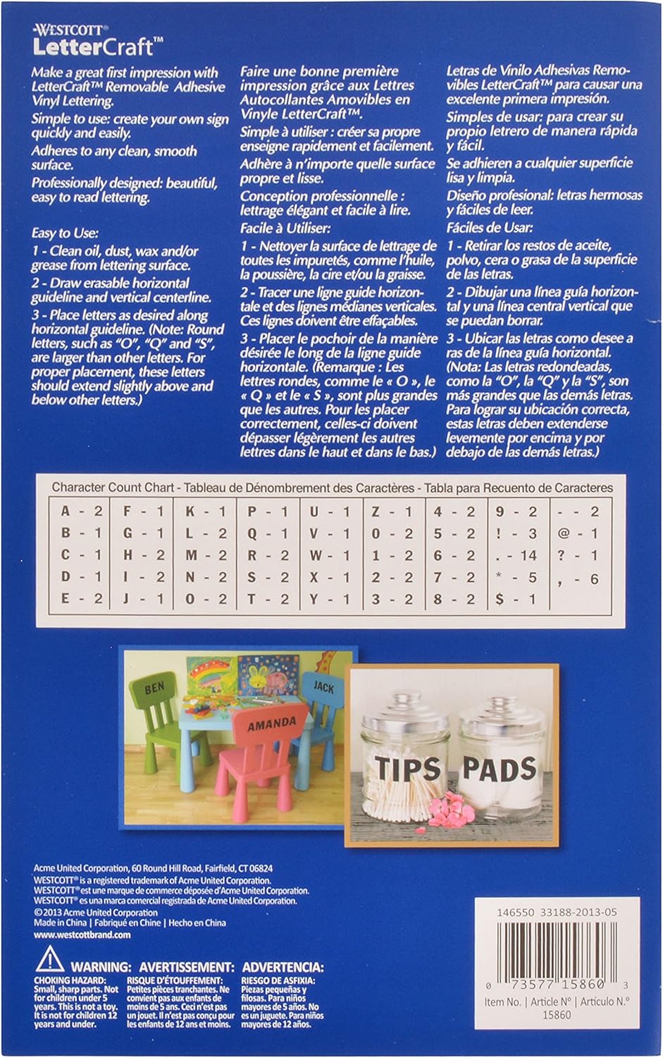 Westcott Lettercraft Removable Vinyl Letters, Number and Symbols, Black, Franklin Gothic Font, 6-Inch (RPF6-CN Blk/15860) : Technical Drawing Templates : Office Products