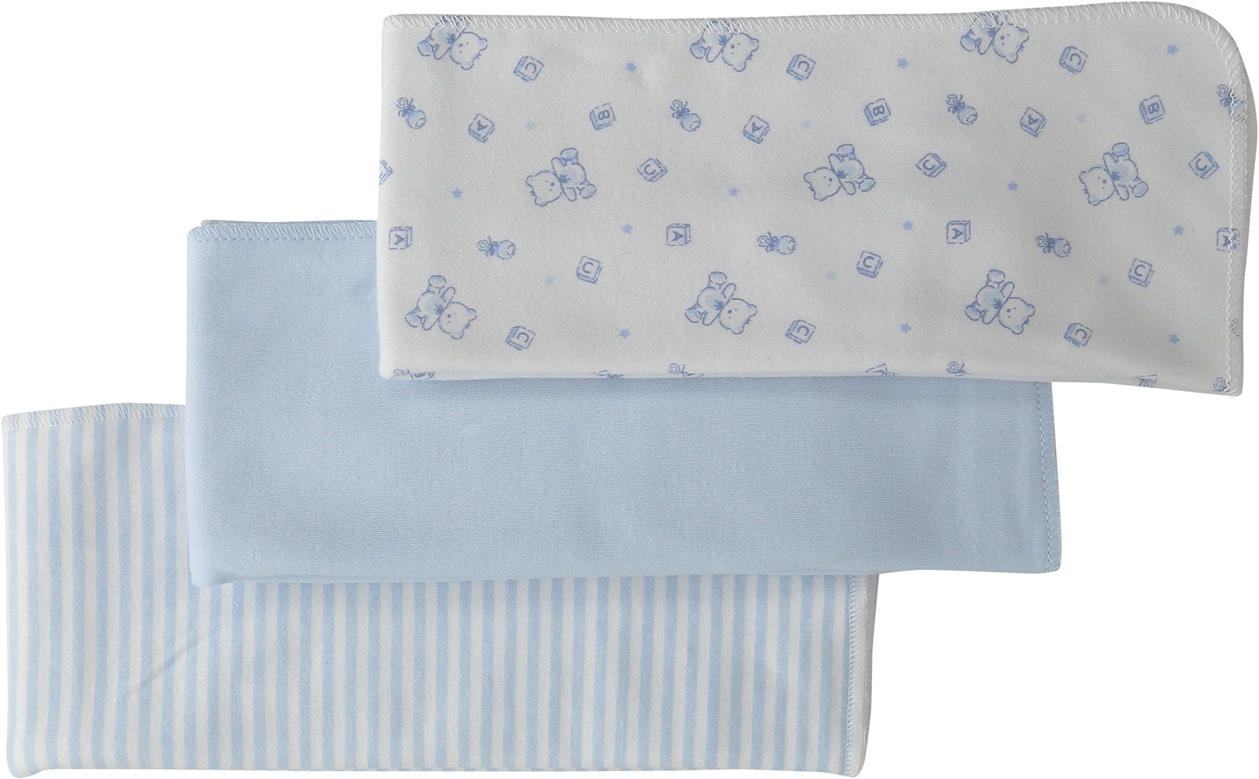Quiltex Baby 3 Pack Boys Bears Burp Cloth Set