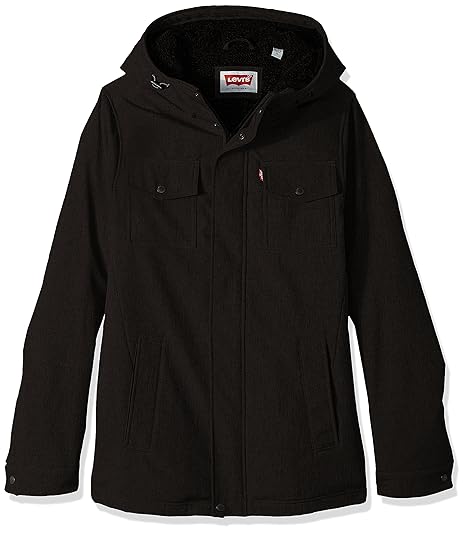 men's two pocket hooded trucker jacket