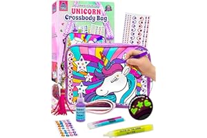 Décorez votre propre sac à bandoulière licorne pour fille – Cadeaux de Noël créatifs pour enfants, filles de 8 à 12 ans et 6,