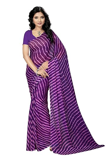 Womens Chiffon Saree without Blouse Piece