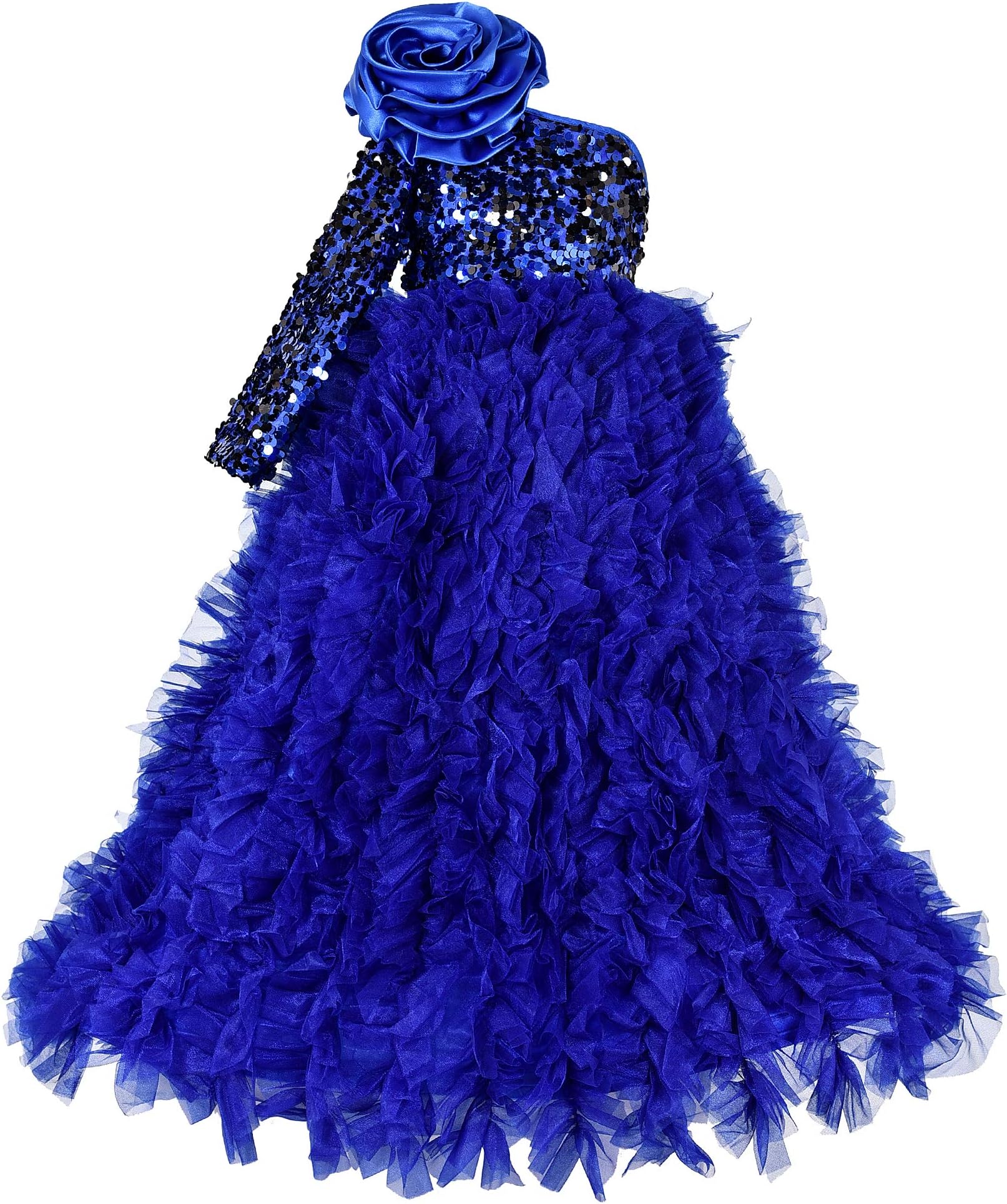 Pink Wings Girls Gown Dress (Royal Blue)