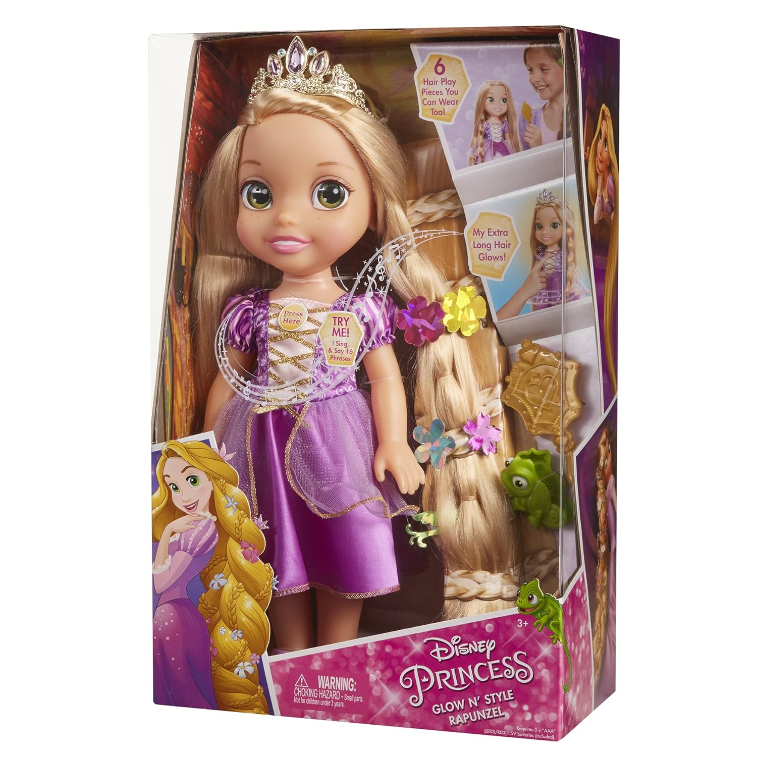 35 cm Jakks Pacific 3.0 Glop Games Rapunzel Muñeca con Sonidos, Muñecas