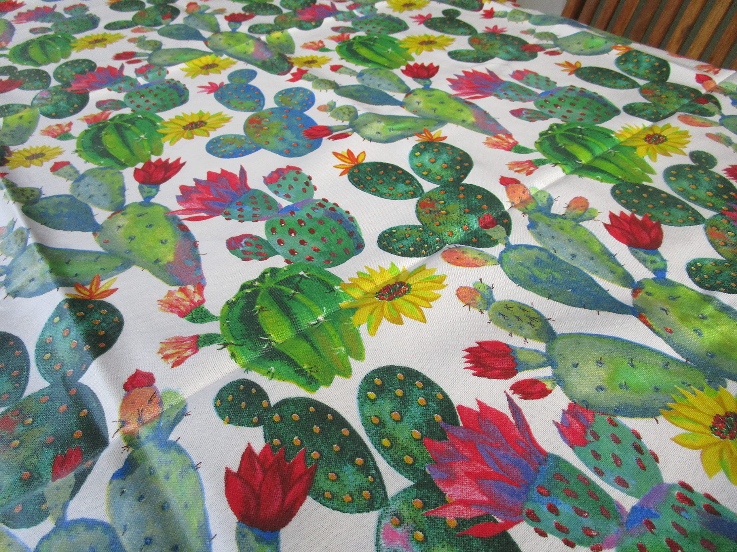 Pago Poco I pay little Tablecloth in Plasticized Cotton Cactus Design 100% Waterproof Made in Italy New 2020-21!!! (140X180)