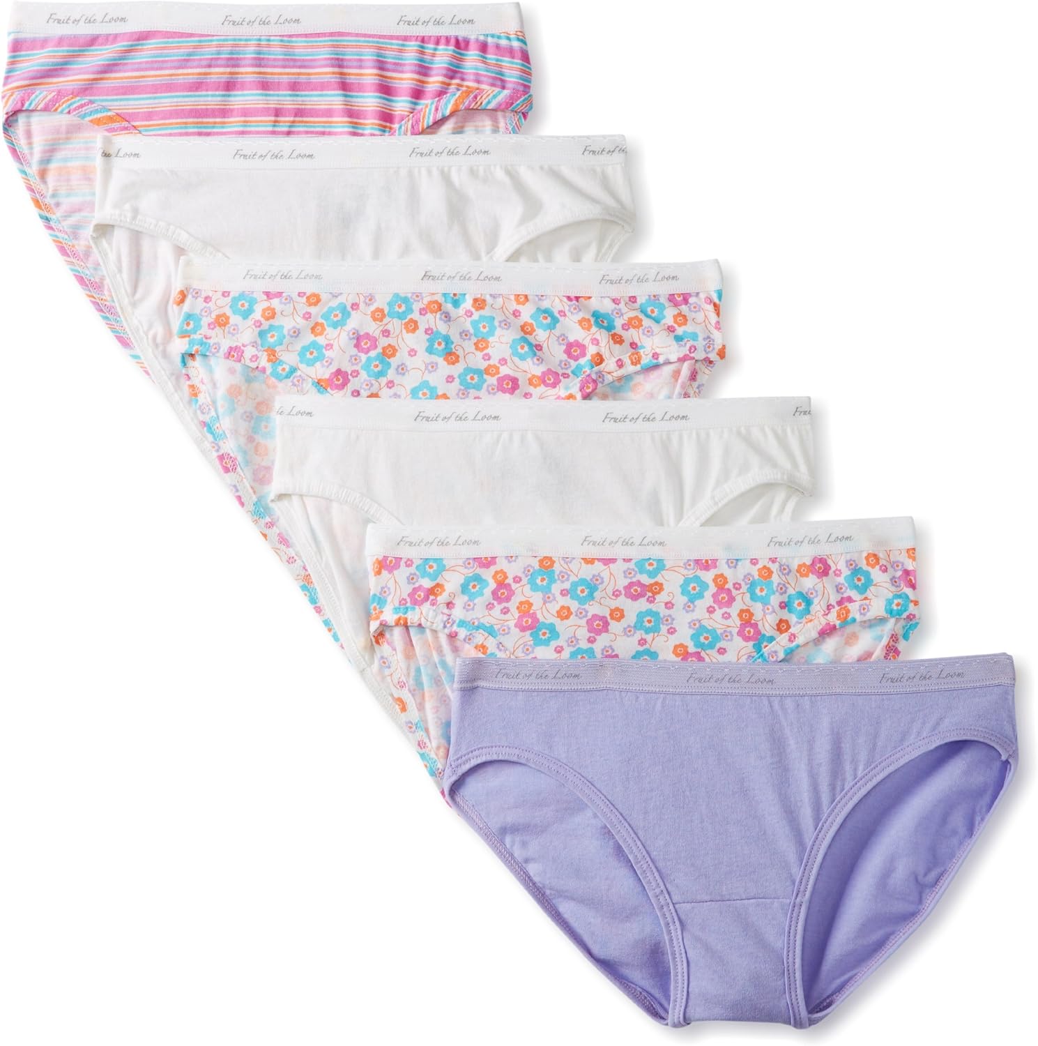 Fruit of the Loom Women's 6Pack Cotton Hipster Panties, Assorted, 7 at