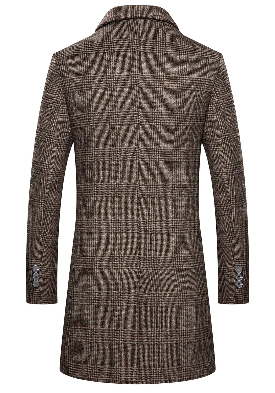 Mens Winter Wool Coats Blend Trench Long Stylish Notched Collar Jacket