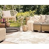 Liora Manne Carmel Indoor/Outdoor Power Loomed Synthetic Blend Low Profile Area Rug - Transitional Botanical Floral Decorativ
