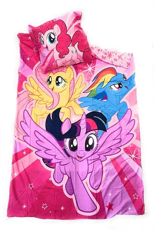 MY LITTLEPONY Bettwäsche – Bettbezug wendbar 140 x 200 cm + Kopfkissenbezug 63 x 63 cm, Mikrofaser – Öko-Tex – My Little Pony