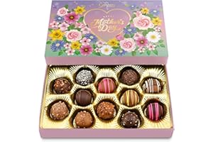 EMPIRE DELIGHTS Mother’s Day Chocolate Gift Box – 12 Assorted Milk & Dark Truffles – Gourmet Chocolate Truffles Gift Box – Thoughtful Mothers Day Gifts for Mom, Wife, Grandma – 6 oz