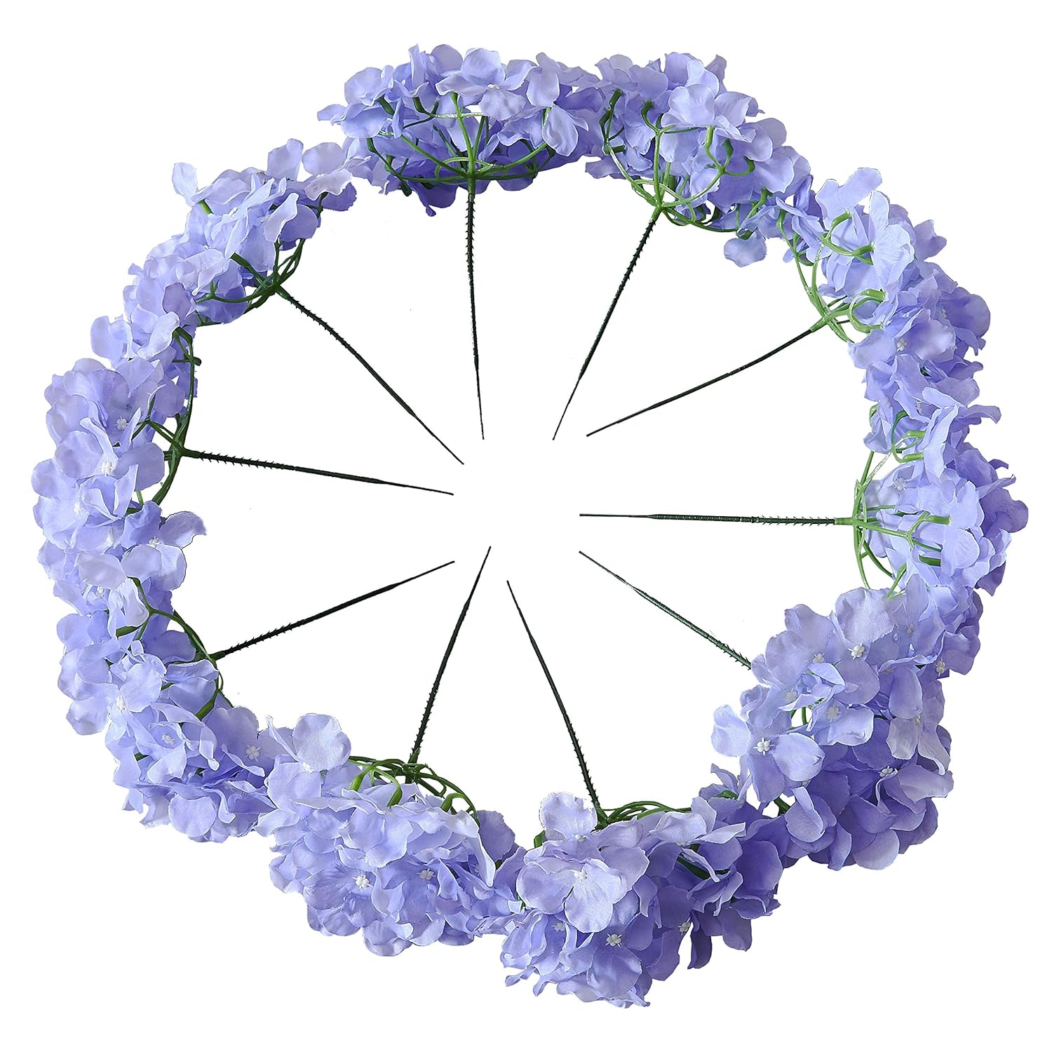 Kislohum Lilac Artificial Hydrangea Flowers Heads for Wedding Bouquet DIY Floral Decor Home Garden Party Decorations,Pack of 10 with Stems - Lilac