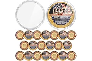 Liliaafar 20 Pcs Military Veteran Challenge Coin Double Sided Engraving Honoring All Who Served Military Appreciation Gift Coin for Veterans Collectors Church Souvenir Gift