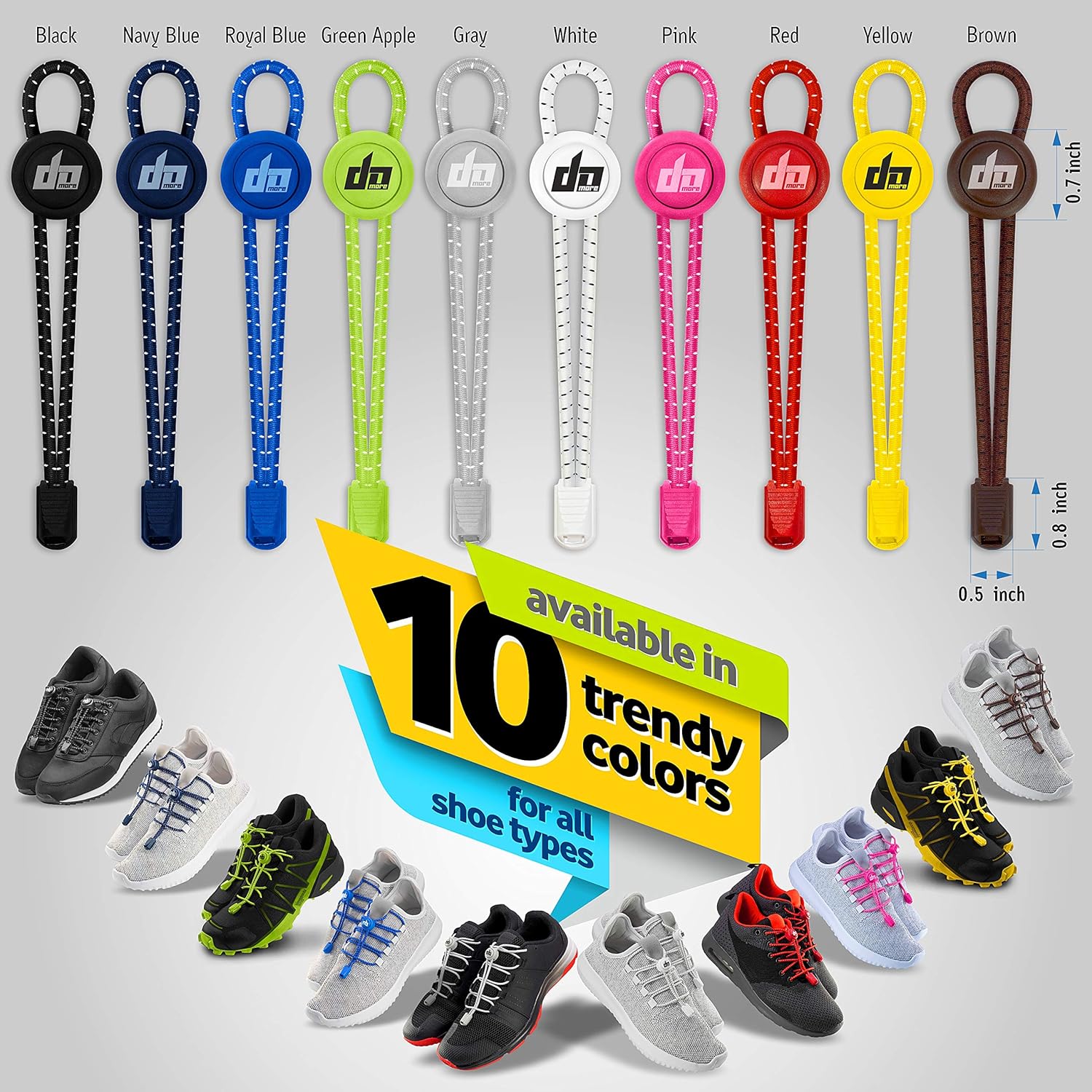 Diagonal One Elastic Shoe Laces for Men and Women, Compatible with Sneakers, Converse, Trainers, and Casual Footwear – No Tie Shoelaces Suitable for Kids, Adults, Teenagers and Seniors (Yellow): Clothing