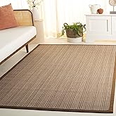 SAFAVIEH Natural Fiber Collection Area Rug - 5' x 7'6", Tan & Tan, Border Stripe Sisal Design, Easy Care, Ideal for High Traf