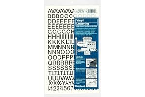 Chartpak Self-Adhesive Vinyl Capital Letters and Numbers, 1/2 Inches High, Black, 201 per Pack (01010), 1/2 Inch High