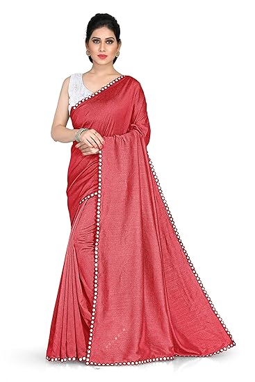 Womens Silk Blend Saree with Unstitched Blouse Piece