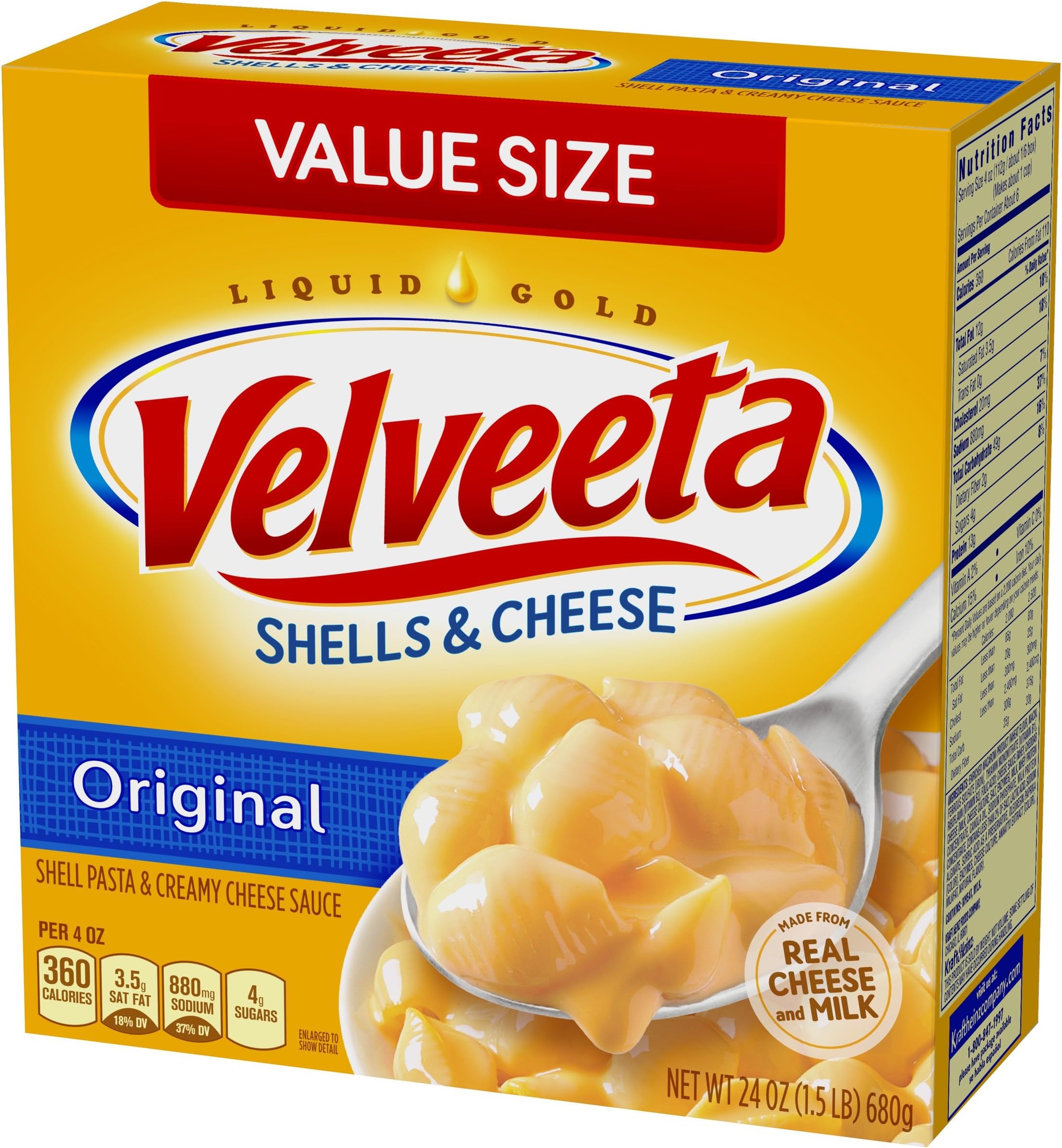 Velveeta Shells & Cheese Pasta, Original, Single Serve Microwave Cup (4 Pack of 8 Count)