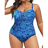 Daci Women Plus Size One Piece Swimsuit - Tummy Control Bathing Suits Ruched Lace up Swimwear Sexy Swimsuits 2025