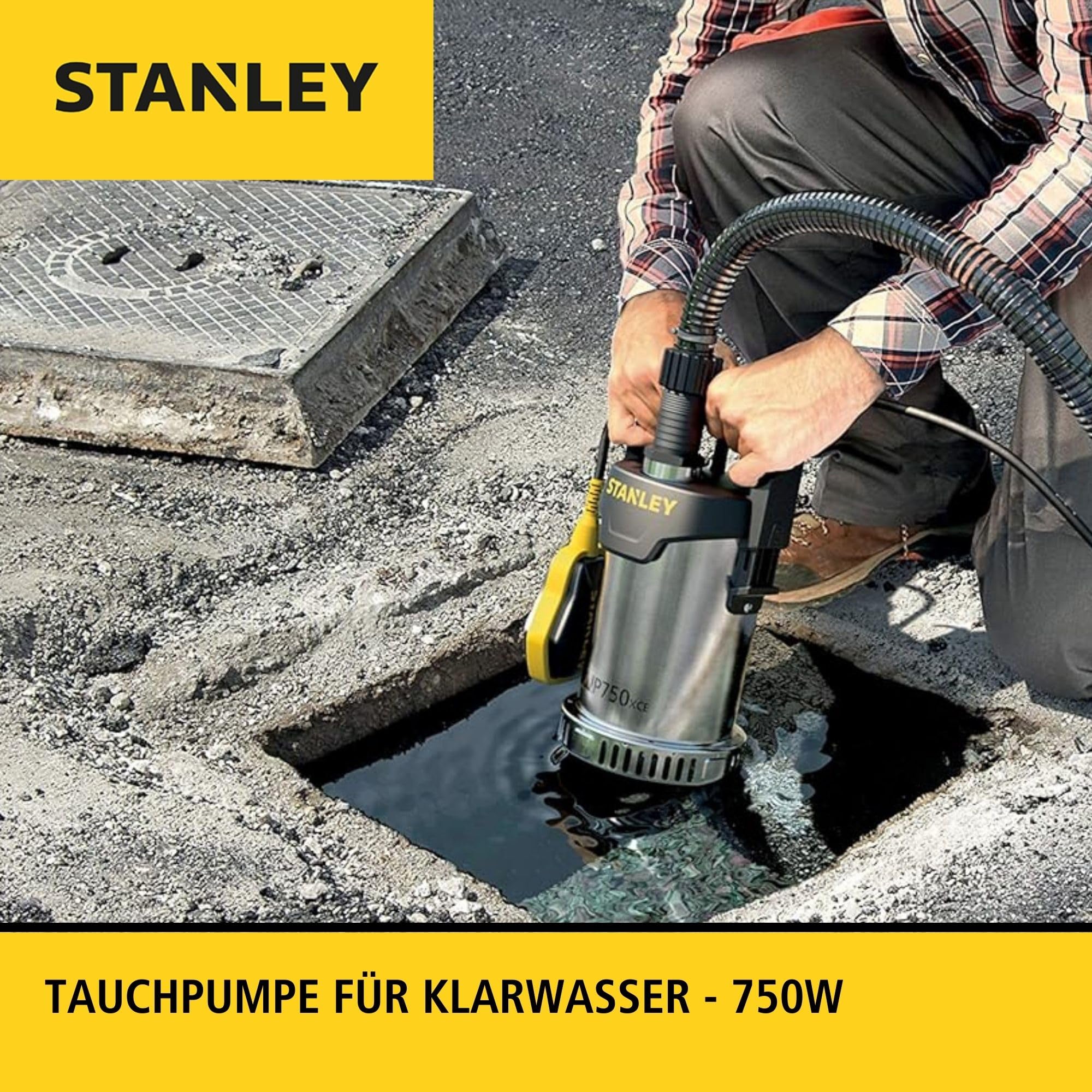 Stanley SXUP750XCE Tauchpumpe für Klarwasser (750 W, Förderleistung max. 11.000 l/h, Förderhöhe max. 8,5 m) A51768 Multicolor 3