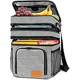 ZRSUN Insulated Lunch Bag for Women Men, Reusable 3 Layers Lunch Box Women, Expandable Reusable Water-resistant Lunch Box for Work Travel Office Picnic Hiking