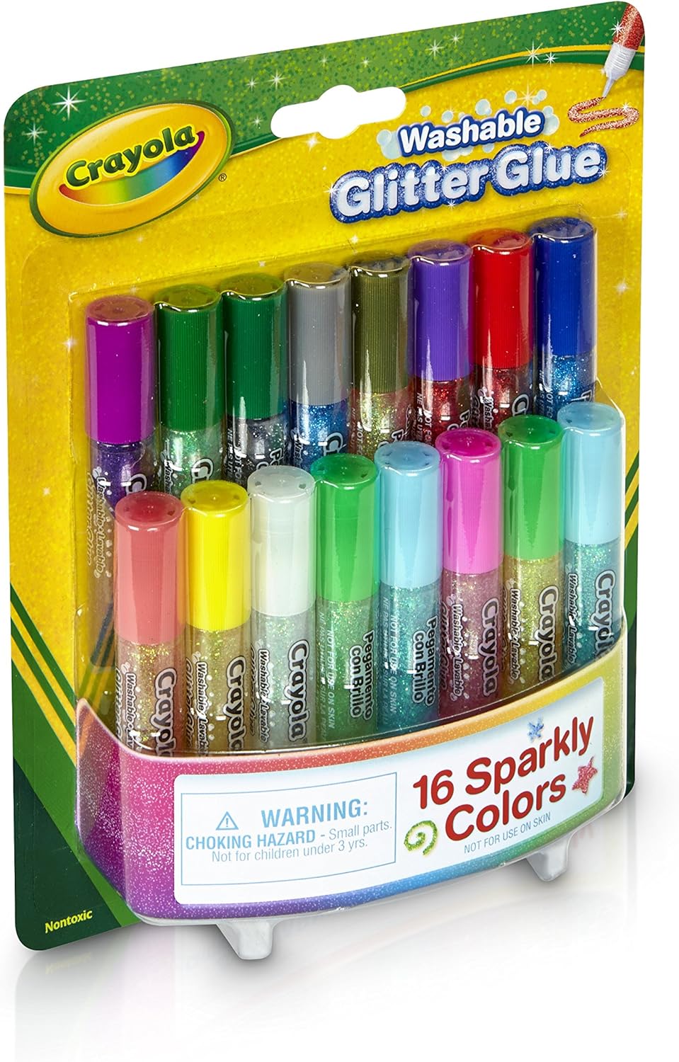 Crayola Washable Glitter Glue, Arts and Crafts Supplies, 16 Glitter Colors: Toys & Games