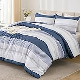 Litanika Full Comforter Set Mineral Blue - 3 Pieces Lightweight Fluffy Bedding Comforter Sets, All Season Down Alternative Comforter (1 Comforter, 2 Pillowcases)
