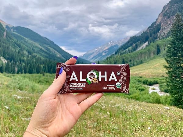 ALOHA ORGANIC PLANT-BASED PROTEIN BAR, CHOCOLATE CHIP COOKIE DOUGH, 1.98 OZ