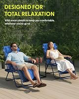 KEPLIN Set of 2 XXL Premium Heavy Duty Padded Zero Gravity Chairs Luxurious view 3
