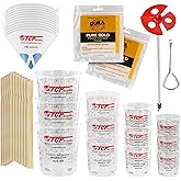 Pouring Masters Paint Mixing Cup Kit - 12 Plastic Paint Cups (3 of Each Size 12, 24, 44, 72 Ounce), Sticks, Strainers, Tack Cloths, Mixer Blade & Can Opener - Epoxy Resin Mixing Cups for Measuring
