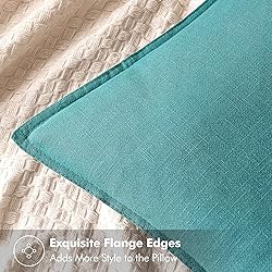 MIULEE Decorative Linen Euro Sham Pillow Covers