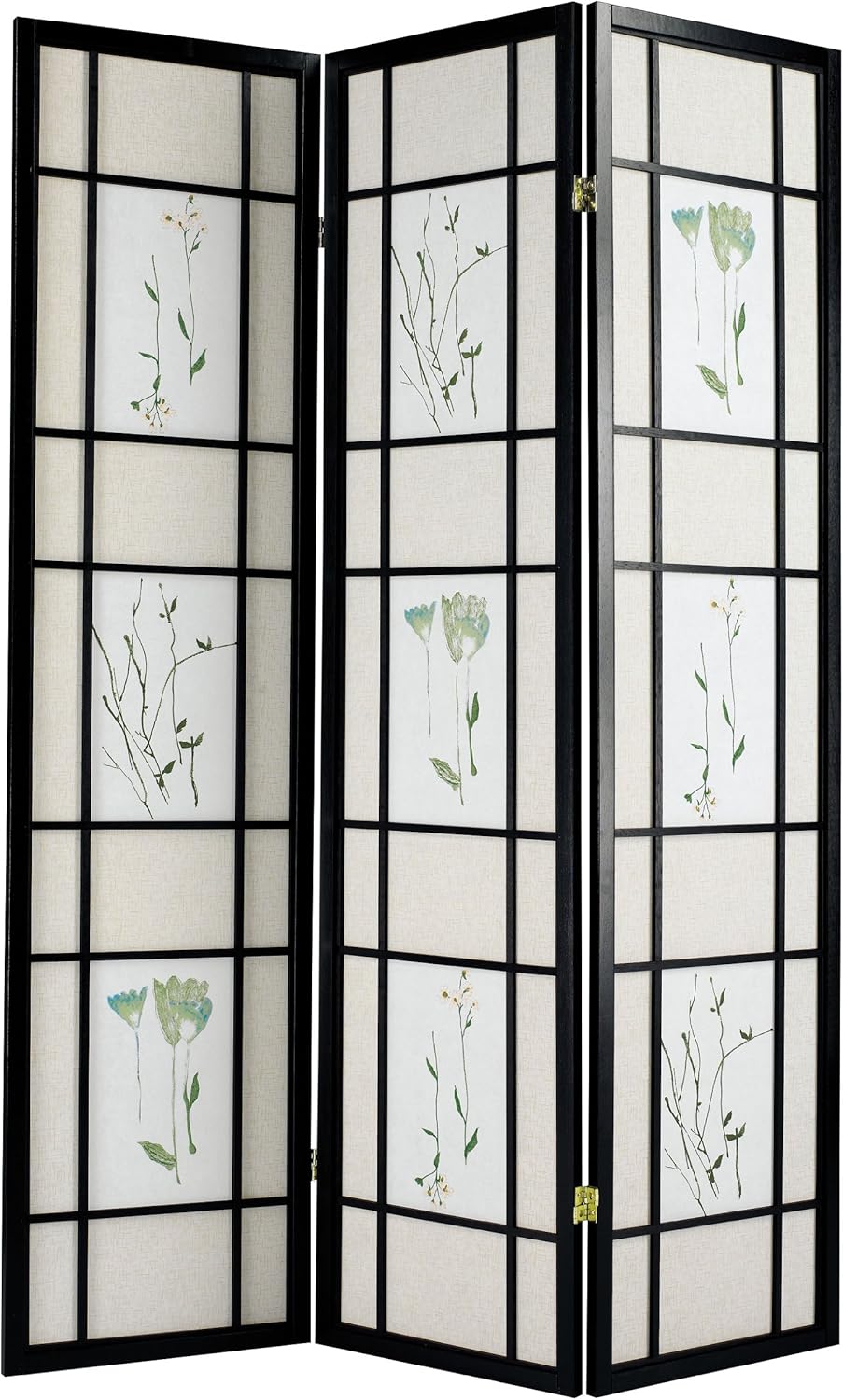 ACME 0 3-Panel Black Wood Screen