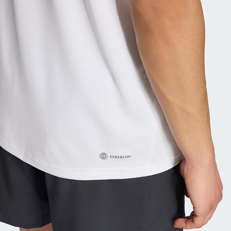 Herren Train Essentials Training Shirt, White/Black, M — Foto 8 von 8