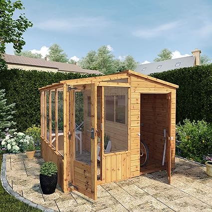 2 40 M X 2 40 M Nut Und Feder Kombi Gewachshaus Und Holzschuppen Von Waltons Amazon De Garten