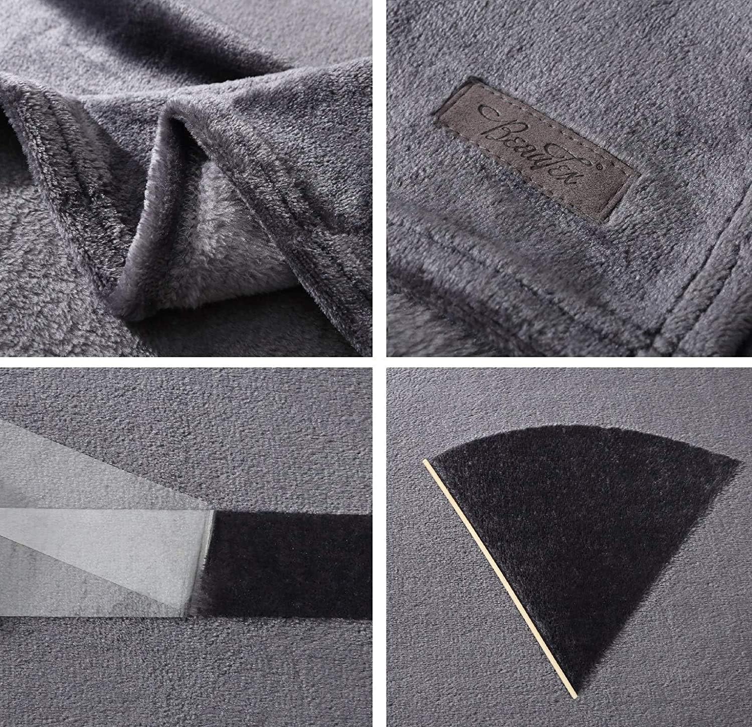 BEAUTEX Fleece Blanket Twin Size Grey Blanket Throw Super Soft Flannel Blanket Lightweight Fuzzy Plush Blanket for Couch Sofa or Bed All Seasons (Graphite Grey, 60" x 80"): Kitchen & Dining