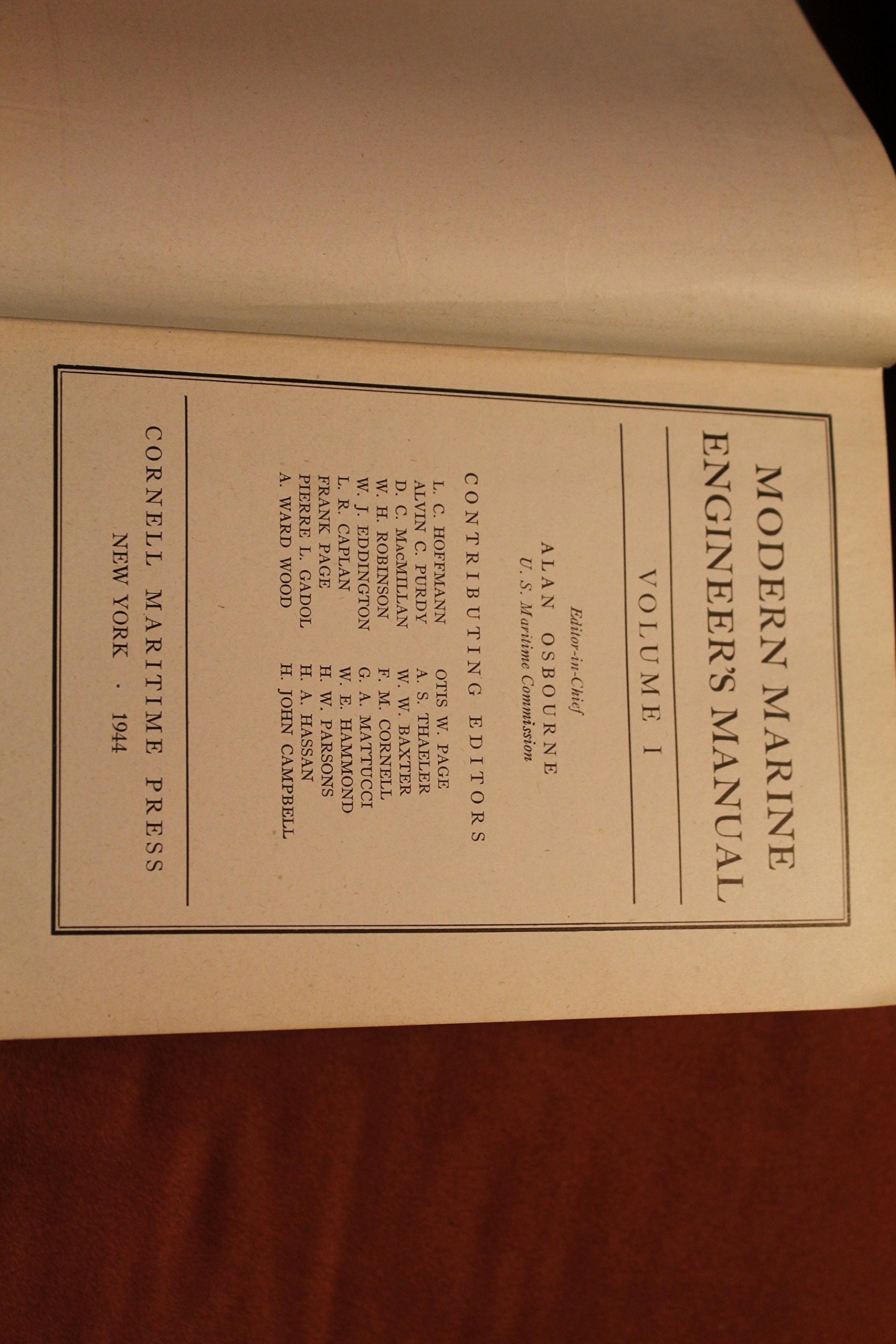 Modern Marine Engineer's Manual in Two Volumes: Alan, Editor-in-chief  Osbourne: Amazon.com: Books