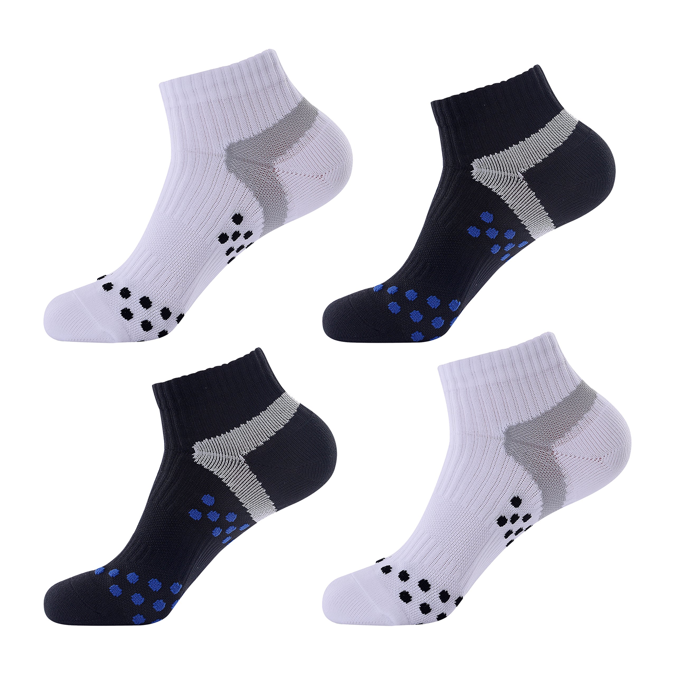 Laulax 4 Pairs Professional Coolmax Compression Massage Cycling Socks, Size UK 7-11 / Europe 41-46, Gift Set