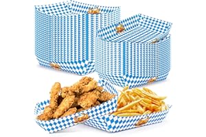 GIFTPIONEERS Oktoberfest Party Supplies, 5lb Oktoberfest Paper Food Trays, Disposable Serving Plates, Beer Festival Snack Nacho Trays for Oktoberfest, BBQ, Carnival, German Theme Party Decor (50)