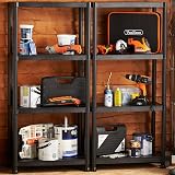 VonHaus 4 Tier Garage Shelving Units Pack of 2 Weatherproof Plastic Shelves view 2