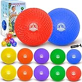 8.5 Inch Kickball Set, Dodgeballs 6 Pack, Playground Balls for Kids&Adults, Bouncy Balls Includes Pump and Storage Bag, Handb