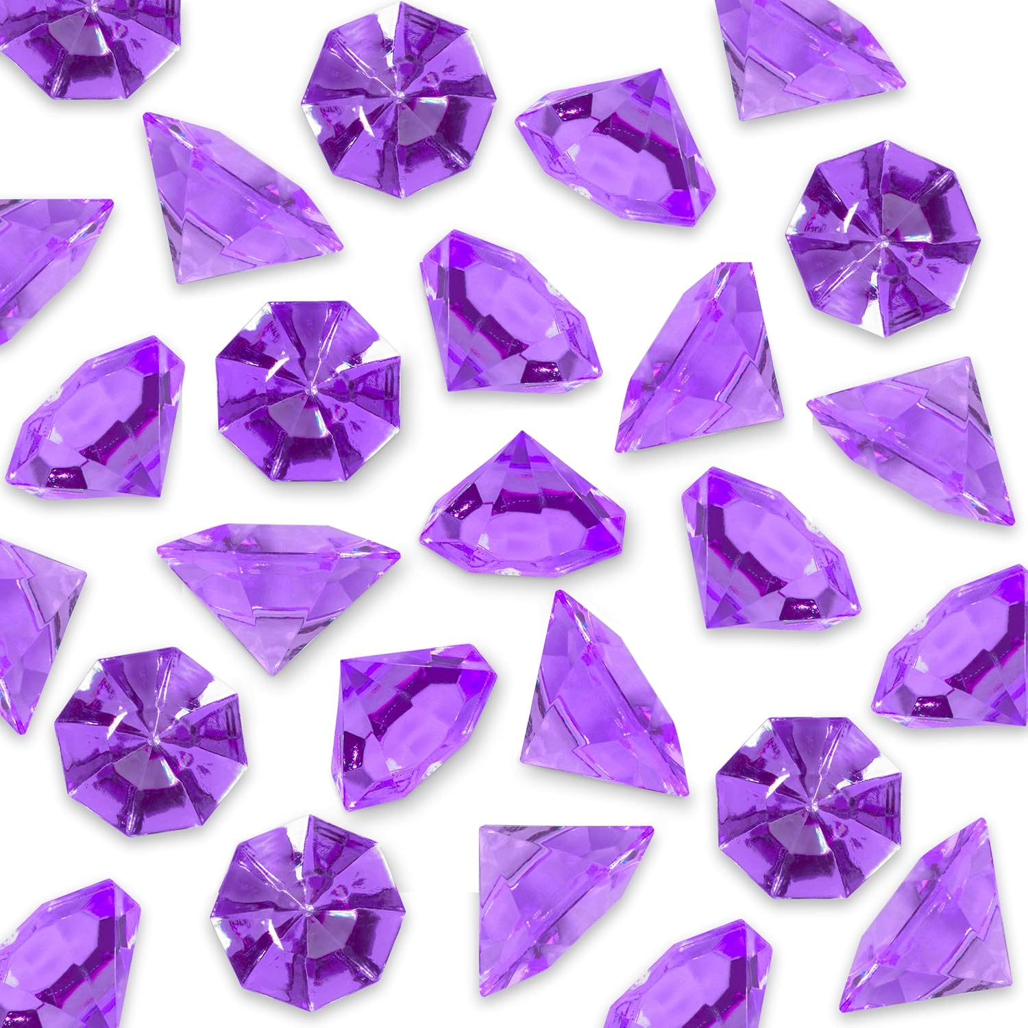 Vase Fillers - Acrylic Colorful Round Treasure Gemstones for Table Scatter, Vase Fillers, Event, Wedding, Arts & Crafts, Birthday Decorations Favor (36 Pieces) by Super Z Outlet (Purple)