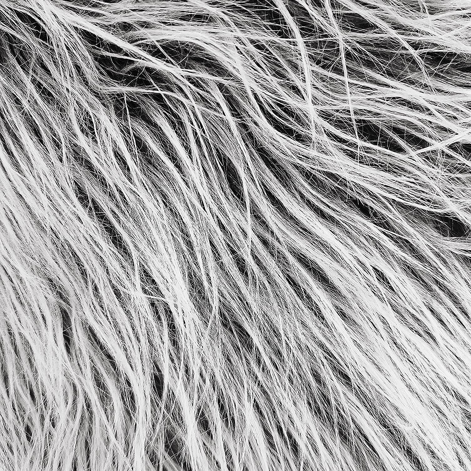 Faux Fur Band Faux Fur Fabric, Muslong Shaggy Fur Fabric Cuts Fluffy Fur Patches Ideal for Crafts, Sewing, Decorating | Decorative Ribbon Plush Trim Fabric Roll, 10 x 150 cm (Grey Frost)