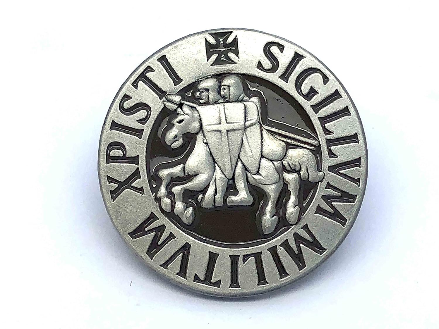 Spilla Bandiera Rotonda - Cavaliere Templare, Spilla Da Balia, Made In France