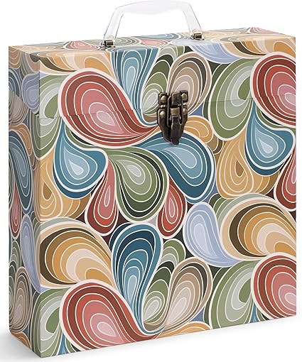 Amazon Co Jp Lpビニールレコードストレージケース Lpレコードケース 最大30枚の12インチlpsアルバムを保持 33 1 3ビニール レコードアルバムストレージ 保護ビニールlpストレージ ペイズリーパーツ 家電 カメラ