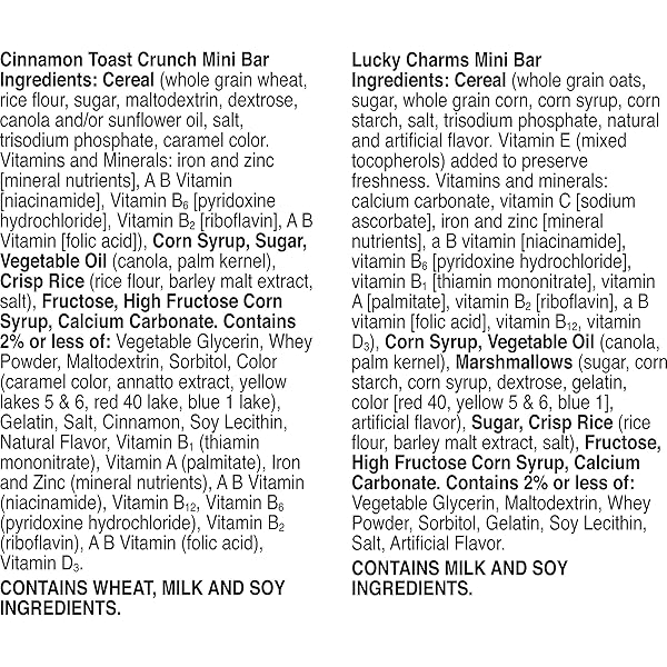 LUCKY CHARMS AND CINNAMON TOAST CRUNCH MINI CEREAL TREAT BARS VARIETY PACK, 40 CT, 20 OZ