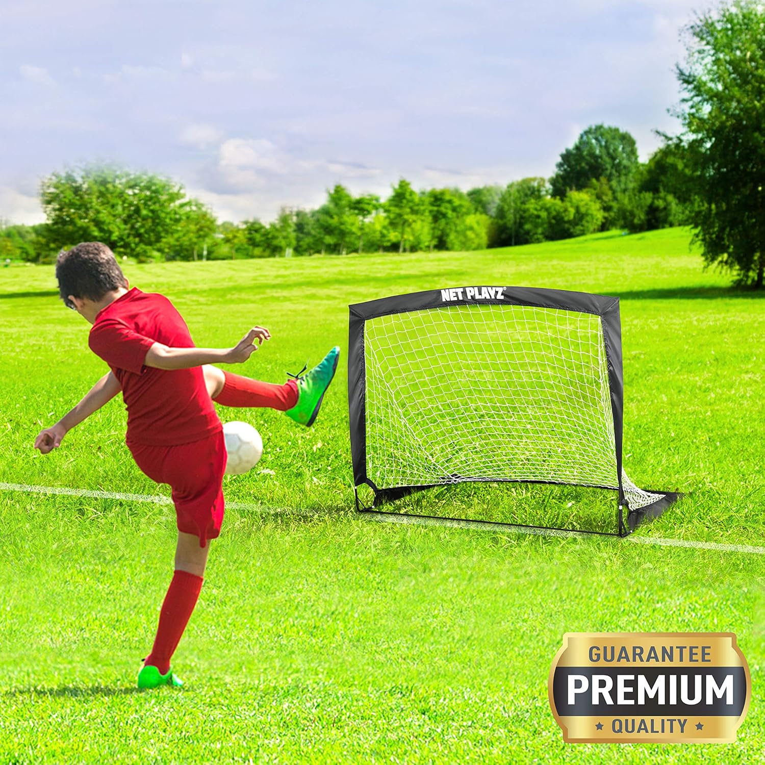 NET PLAYZ 4ftx3ft Easy Fold-Up Portable Training Soccer Goal, Set of 2 : Sports & Outdoors